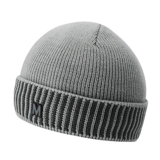 Men'S Knitted Warm Winter Beanie Hat With Velvet Inside - Light Gray,Red,Coffee,Dark Gray,Black,Dark Blue,Beige Hot Deal Alert