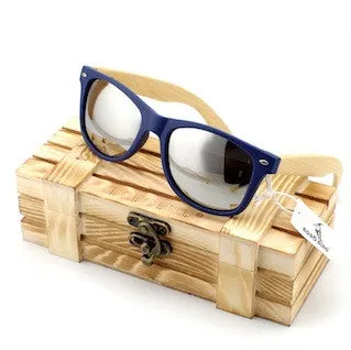 Vintage Style Wooden Leg Sunglasses In Wood Gift Box - Green,Blue,Silver,Gold Hot Sale Today Big Price Drop