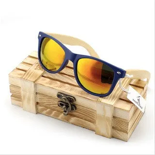 Surprise Offer Now Limited Time Steal Vintage Style Wooden Leg Sunglasses In Wood Gift Box - Green,Blue,Silver,Gold