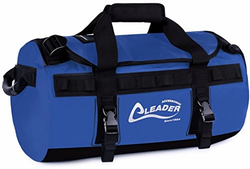 Trendy Picks Today Leader Accessories Deluxe Water Resistant Pvc Tarpaulin Duffel Bag Backpack (Blue, 70L)
