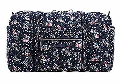 Vera Bradley Iconic Large Travel Duffel In Holiday Owls, Signature Cotton Limited Offer Alert Grab Your Hot Pick