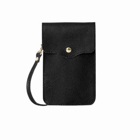 Today Only Steal Trending Today Steal Italian Leather Crossbody Phone Pouch Black