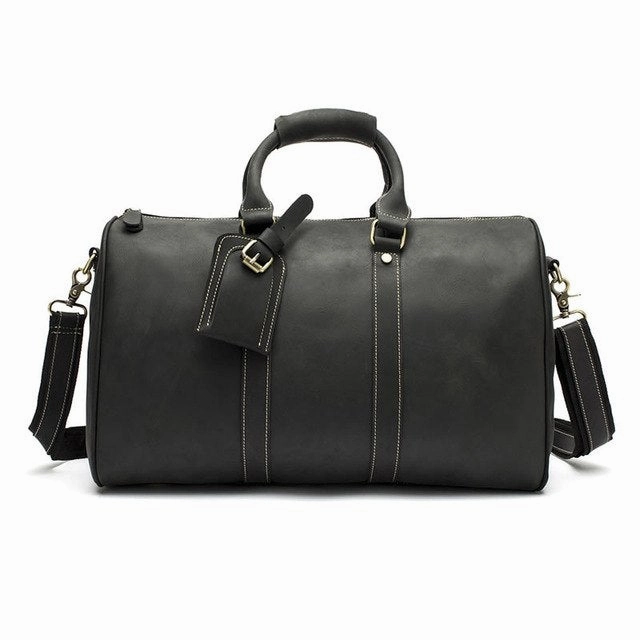 Grab Save Today Men Vintage Crazy Horse Leather Travel Bags Carry On Luggage Bags Genuine Leather Duffel Bags Large