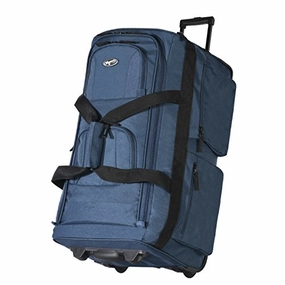 Dont Miss Big Savings Olympia Luggage 29" 8 Pocket Rolling Duffel Bag (Navy W/ Black - Exclusive Color)
