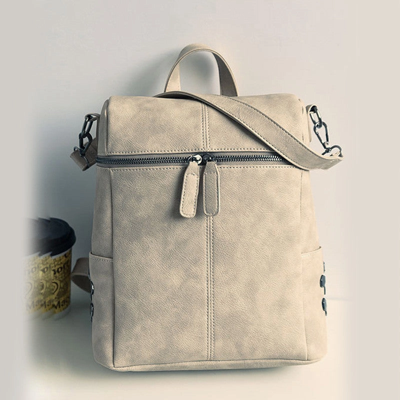 Grab It Before Gone Simple Style Backpack Women Pu Leather Shoulder Bag