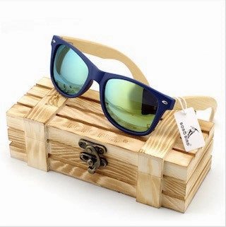Vintage Style Wooden Leg Sunglasses In Wood Gift Box - Green,Blue,Silver,Gold Mega Hot Offer Dont Miss Out