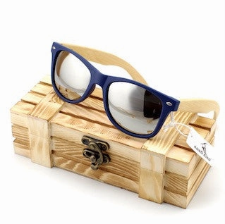 Limited Time Hot Deal Vintage Style Wooden Leg Sunglasses In Wood Gift Box - Green,Blue,Silver,Gold