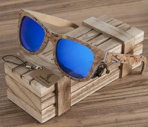 Square Wood Frame Sunglasses   Wood Gift Box - Blue,Yellow,Green Special Online Offer Dont Wait Save