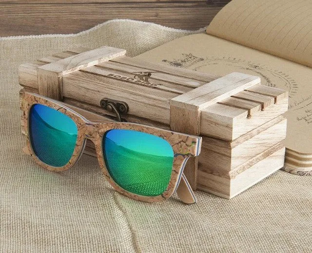 Square Wood Frame Sunglasses   Wood Gift Box - Blue,Yellow,Green Hot Sale Alert Mega Discount Event