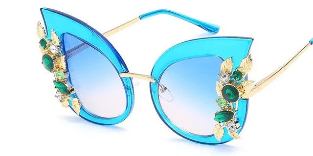 Mega Discount Today Fashion Metal Frame Cat Eye Diamond Women'S Sunglasses