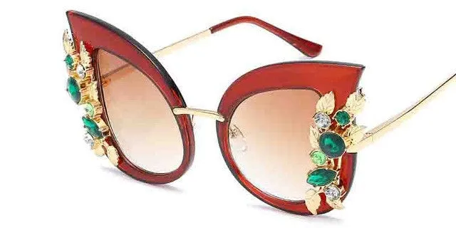 Fashion Metal Frame Cat Eye Diamond Women'S Sunglasses Hot Pick Online