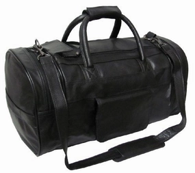 Amerileather Leather Dual Zippered Duffel (Black) Hot Pick Online