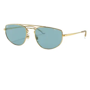 Todays Hot Pick Ray-Ban Rb3668 001/Q2 Shiny Gold Blue Lenses Sunglasses