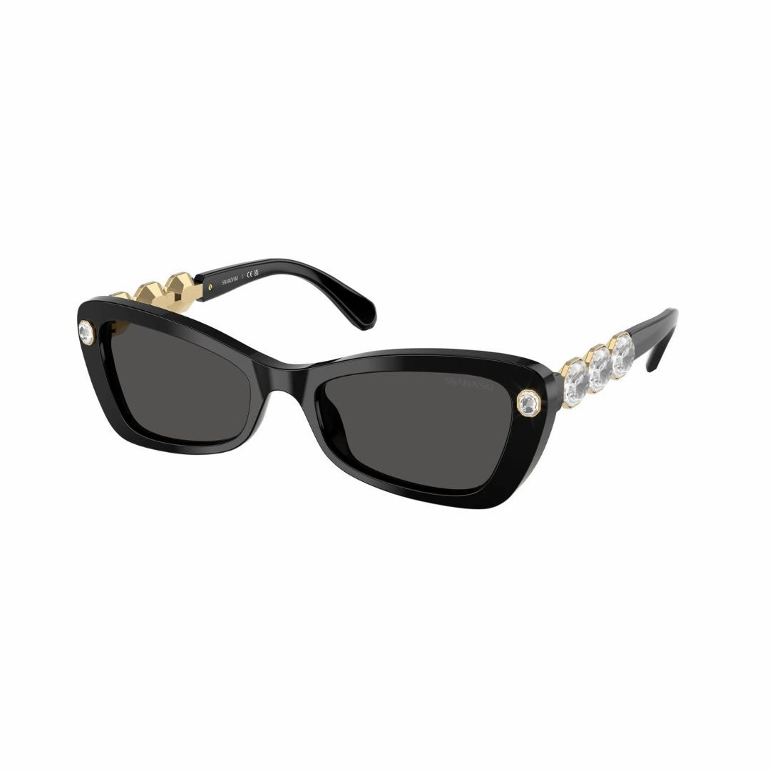 Swarovski Sk6033 100187 WomenS Sunglasses C Black, Dark Grey Lenses Exclusive Holiday Deal