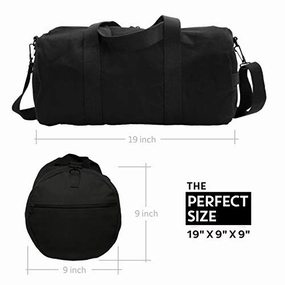 Swat Team Text Army Sport Heavyweight Canvas Duffel Bag In Black & White, Medium Price Slash Today