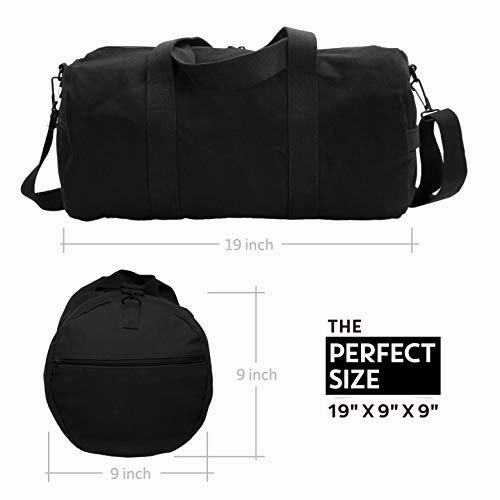 Swat Team Text Army Sport Heavyweight Canvas Duffel Bag In Black & White, Medium Price Slash Today
