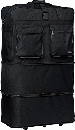 40" Black Large Rolling 6 Wheeled Duffel Bag Spinner Suitcase Duffle Bag Luggage Steal the Deal Now Exclusive Hot Pick