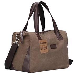 Berchirly Travel Canvas Handbag Tote Duffel Bag Carry On Bags Weekender Overnight Bag Limited Time Discount