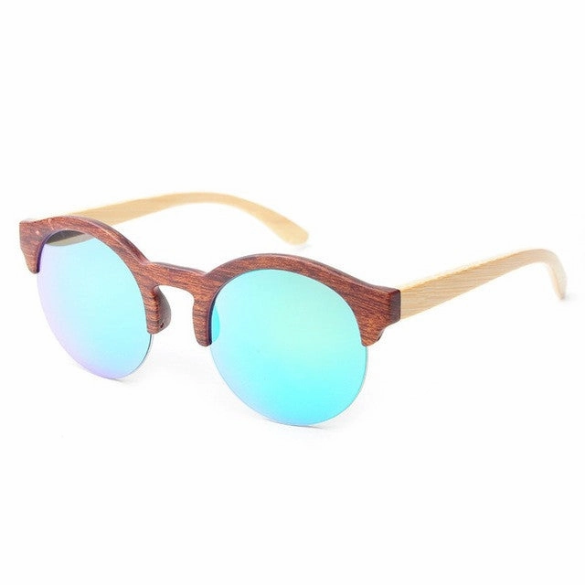 Bamboo Sunglasses Men'S/Women'S Vintage Half Frame Exclusive Savings Event