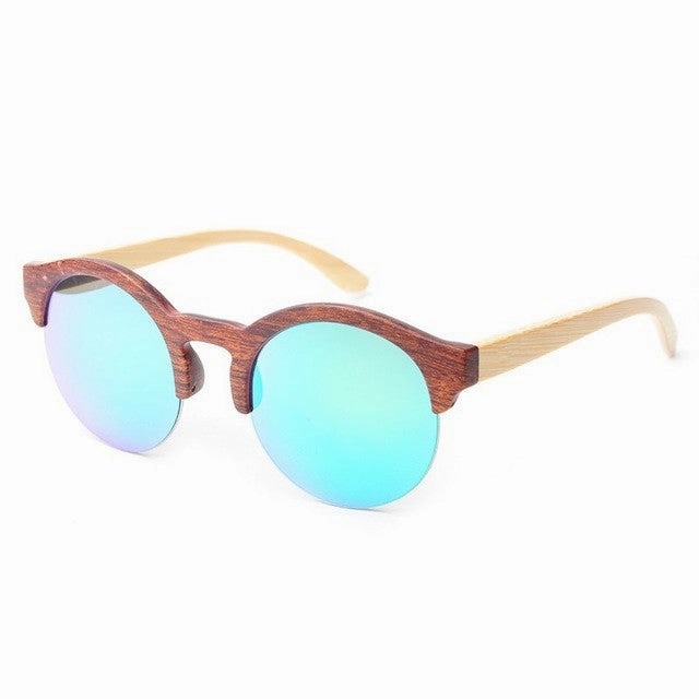 Bamboo Sunglasses Men'S/Women'S Vintage Half Frame Best Price Today Best Seller Discount