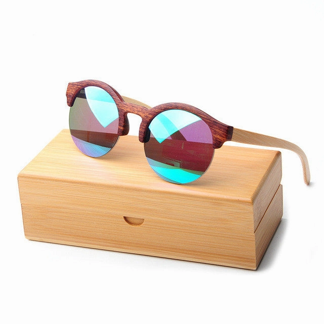 Today Only Hot Pick Bamboo Sunglasses Men'S/Women'S Vintage Half Frame