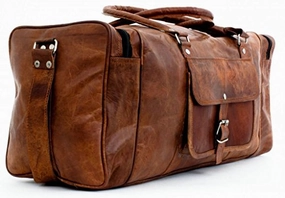 Save Big Online Special Deals Online Leather 24 Inch Square Duffel Travel Gym Sports Overnight Weekend Leather Bag