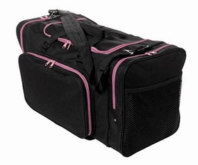 Sassi Designs Team Black 24" Duffel Bag With Pink Zipper Trim MustHave Steals