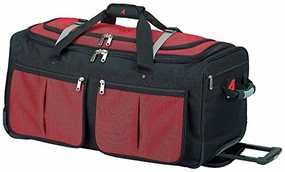Hot Sale Today Athalon Luggage 29 Inch 15 Pocket Duffel, Red/Black, One Size