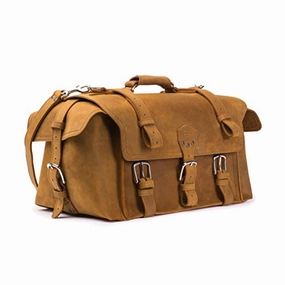 Online Exclusive Steal Saddleback Leather Side Pocket Duffel - Best Carry On, Travel Duffel Bag - 100 Year Warranty