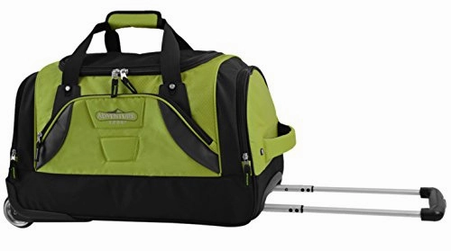 Dont Wait Save Tprc 21" "Adventure" Rolling Duffel Constructed With Honeycomb Designed Rip-Stop Material Includes Dual Side Pockets And Front Accessory Pocket, Green Color Option