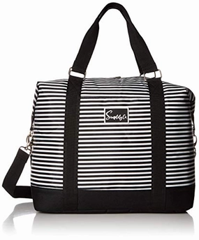 Clearance Event Today Clearance Event Alert Travel Weekender Overnight Carry-On Shoulder Duffel Tote Bag (8" X 12" X 16 (Large), Black & White Stripes)