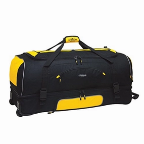 Big Price Drop Limited Stock Deals Travelers Club 30" Adventure Double Packing Compartment Rolling Duffel, Yellow With Black Color Option