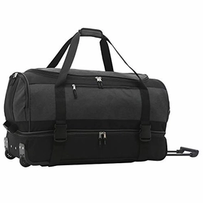 Deal Frenzy Today Travelers Club Pinnacle Travel Rolling Duffel Bag, Dark Grey, Checked-Large 30-Inch