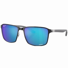 Ray-Ban Rb3721Ch 9144A1 Polarized - Black On Silver With Blue Lens Biggest Savings Now Clearance Alert Now