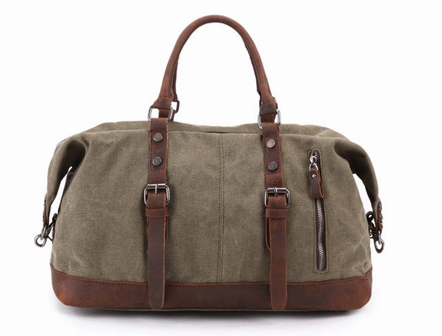 Men'S Travel Bags Vintage Leather Canvas Carry On Luggage Bags Big Men Duffel Bags Travel Tote Flash Discount Today