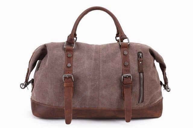 Limited Offer Alert Limited Stock Offer Men'S Travel Bags Vintage Leather Canvas Carry On Luggage Bags Big Men Duffel Bags Travel Tote