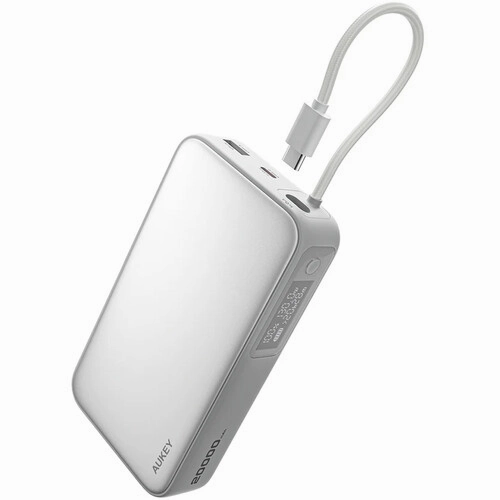 Aukey Pb-Y48 130W Spark Sling 20000Mah Power Bank With Built In Usb C Cable Big Sale Today Hot Savings Alert