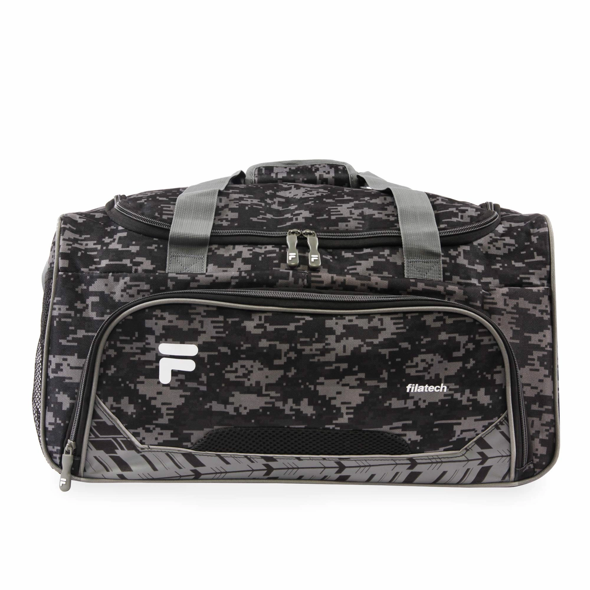 Todays Mega Savings Fila Source Sm Travel Gym Sport Duffel Bag, Black Digi Camo
