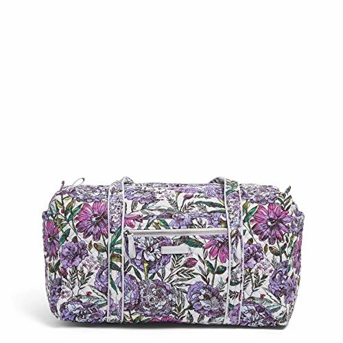 Vera Bradley Iconic Small Duffel, Signature Cotton, Lavender Meadow MustHave Deal