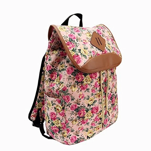 Hot Sale Alert Trendy Flyer Backpack Travel Overnight Tote Duffel Purse Pink Flowers