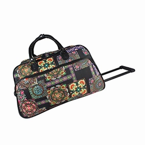 Hot Price Drop World Traveler 21-Inch Carry-On Rolling Duffel Bag-Multi Patchwork, One Size