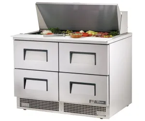 True TFP-48-18M-D-4, Commercial 48" Sandwich/Salad Prep Table w/ Refrigerated Base, 115v