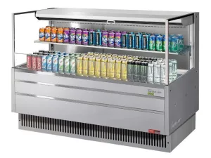 Turbo Air - TOM-60L-UF-S-2S-N, 58-3/4"L Low Profile Glass Side Panel, 1 shelf - European Straight / Stainless Steel