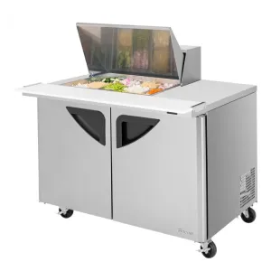 Turbo Air - TST-48SD-12M-N, Commercial Super Deluxe Mega Top Sandwich/Salad Unit, (12) 1/6 size (4?? D) condiment pans