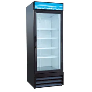 U-Star - USRFS-1D/B, Merchandiser Refrigerator 1 Door 32" Deep 29" Wide 80" High Black - 24 Cubic Ft