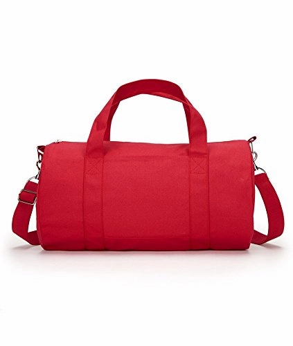 Ultraclub Grant Cotton Canvas Shoulder Straps Duffel Bag, Red, One Mega Discount Today