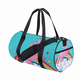 Unicorn On Rainbow Duffel Bag,Canvas Travel Bag For Gym Sports And Overnight Limited Time Offer EndofWeek Deals