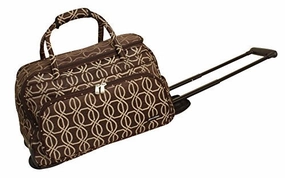 Shop Smart Save Daily Clearance Deal Jenni Chan Links Deluxe Carry-All Rolling Duffel, Brown, One Size