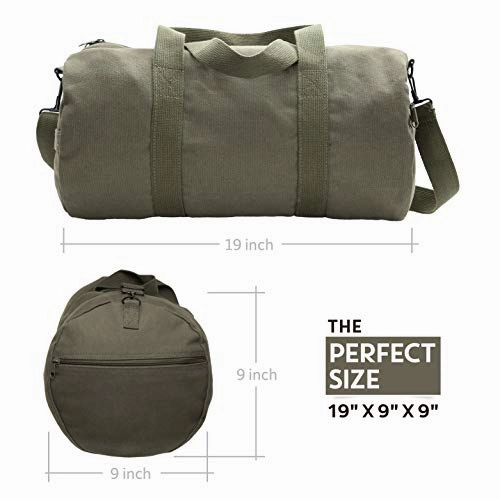 Save Big Today Us Army Skull Sport Heavyweight Canvas Duffel Bag In Olive & Black, Large