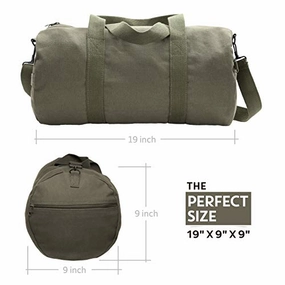 Save Big Today Us Army Skull Sport Heavyweight Canvas Duffel Bag In Olive & Black, Large